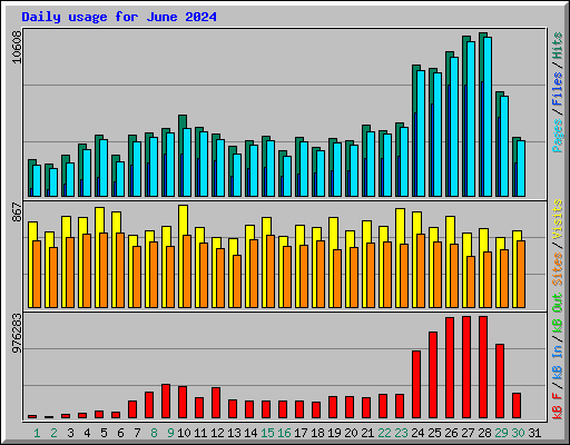 Daily usage for June 2024