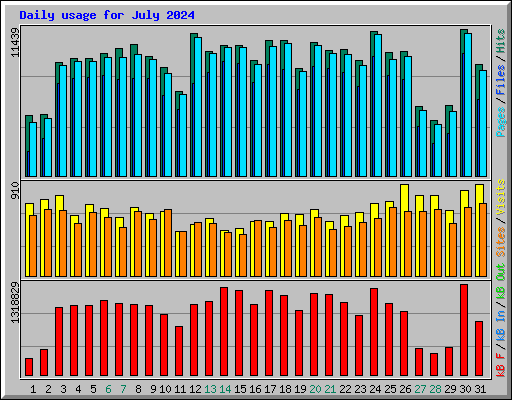 Daily usage for July 2024